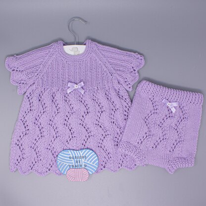 Ellie Baby Dress Knitting Pattern 18" & 20" chest size