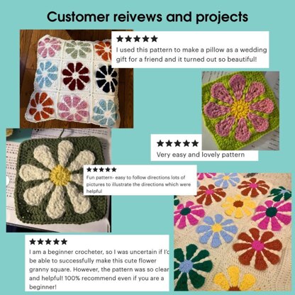 Retro daisy granny square