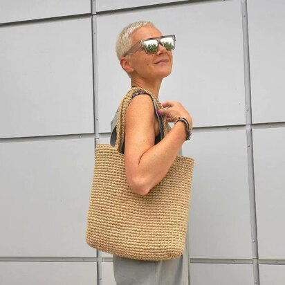 Jute Shopper Tote Bag