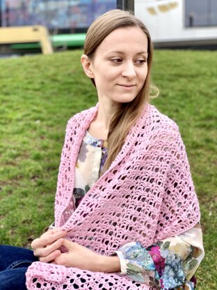 Puffs and Crosses Lace Shawl