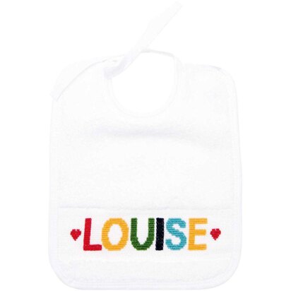 Rico Alphabet Baby Bib Cross Stitch Kit - 23cm x 28cm
