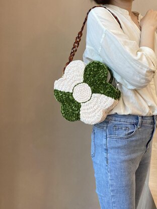 Flower crochet shoulder/hand bag #CCFB-02