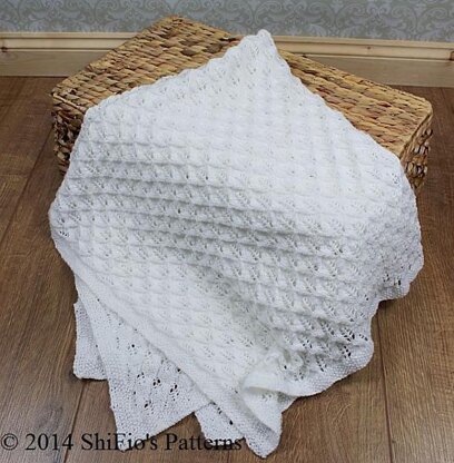 293- Baby Square Shawl Blanket Afghan Knitting Pattern 293