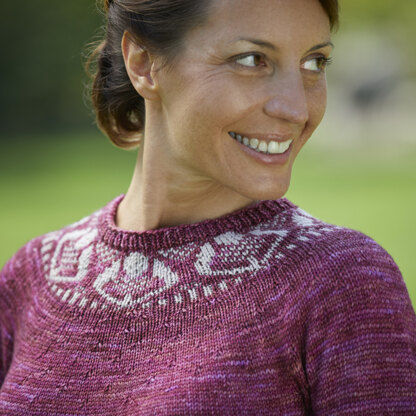 818 Stone Rose Pullover - Sweater Knitting Pattern for Women in Valley Yarns Valley Superwash DK Hand Dyed