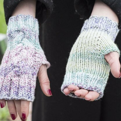 Pent-Up Cabled Mitts in Cascade 220 Superwash Aran Splatter - A304 - Downloadable PDF