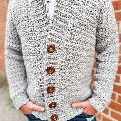 Mens crochet hot sale cardigan pattern