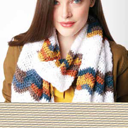 Chevron Stripes Crochet Scarf in Caron Simply Soft and Simply Soft Stripes - Downloadable PDF