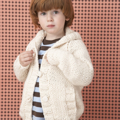 Knit Child's Raglan Cardigan in Lion Brand Wool-Ease Chunky - 60488A