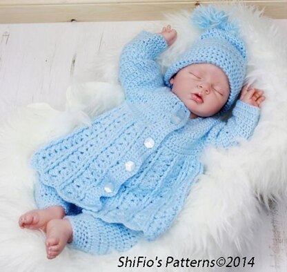 Crochet pattern Baby jacket, hat & trousers UK & USA Terms #23