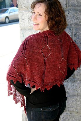 Diamond sunburst shawl