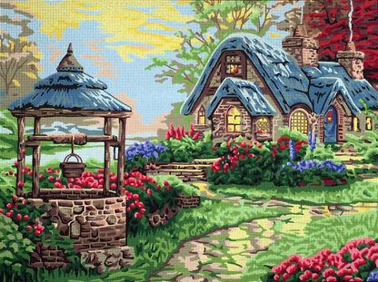 Gobelin-L Wishing Well Cottage Tapestry Canvas - 70cm x 52cm