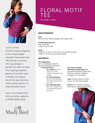 Floral Motif Tee -- Crochet Summer Sweater