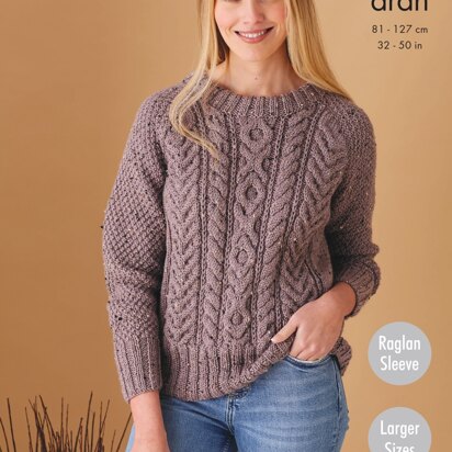 Sweater and Cardigan Knitted in King Cole Fashion Aran - 5720 - Downloadable PDF - knitting pattern