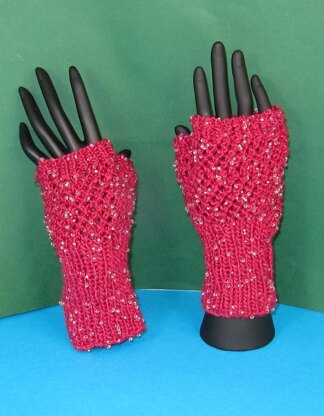 Beaded Easy Lace Fingerless Gloves