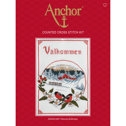 Anchor Welcome Bullfinches Cross Stitch Kit - 25cm x 38cm