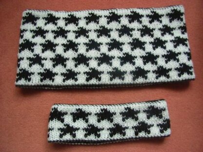 Reversible stardust headband or cowl (double-knitting)/Wendesternchen-Loop oder Stirnband