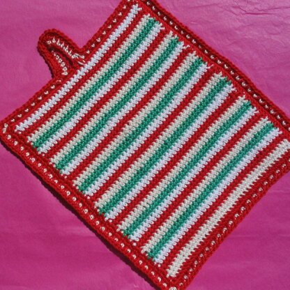 Stripes and spots potholder