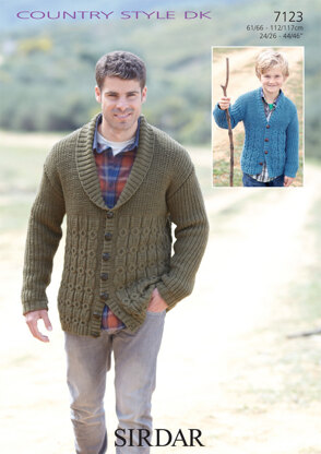 Man's and Boy's Cardigans in Sirdar Country Style DK - 7123 - Downloadable PDF