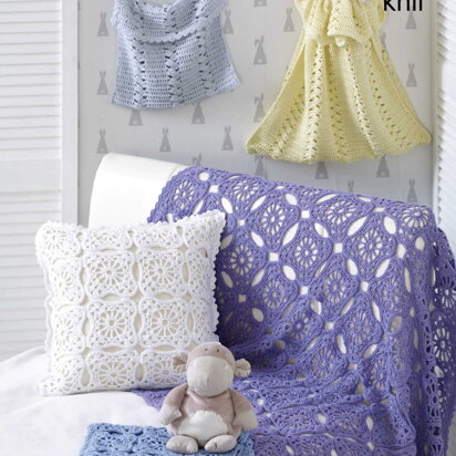 Blankets, Cushion, Toy Bag and Nappy Bag in King Cole Cottonsoft DK - 5073 - Downloadable PDF