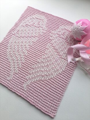 Angel wings washcloth