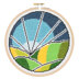 Hawthorn Handmade Rolling Fields Cross Stitch Kit - 16cm in diameter