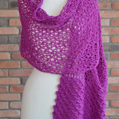 Cherry Blossom Shawl in Red Heart Heart & Sole - LW4996 - Downloadable PDF