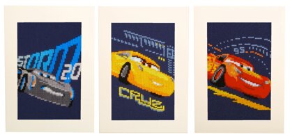 Vervaco Greeting Card Kit Disney Screeching Tires Set Of 3 Cross Stitch Kit
