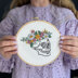 The Make Box Floral Skull Embroidery Kit - 22x19.5x2.5