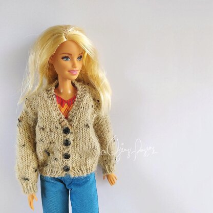 CROCHET PATTERN, Ken Doll Cardigan Pattern, Crochet Cardigan