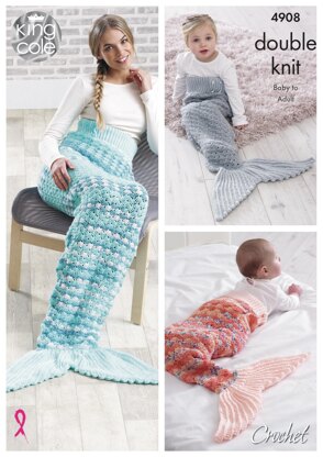 Mermaid Tail Blanket in King Cole DK - 4908 - Downloadable PDF