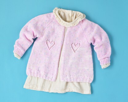 Rosy Garden Cardigan - Free Knitting Pattern For Babies in Paintbox Yarns Baby DK Prints by Paintbox Yarns
