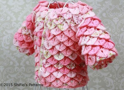 Crocodile Stitch Crochet Cardigan Pattern #311
