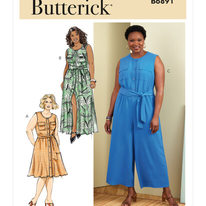 Butterick Women's Dress, Jumpsuit and Sash B6891 - Sewing Pattern