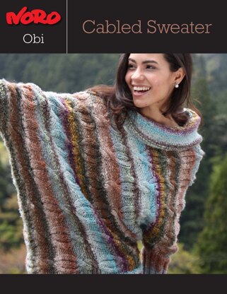 Cabled Sweater in Noro Obi