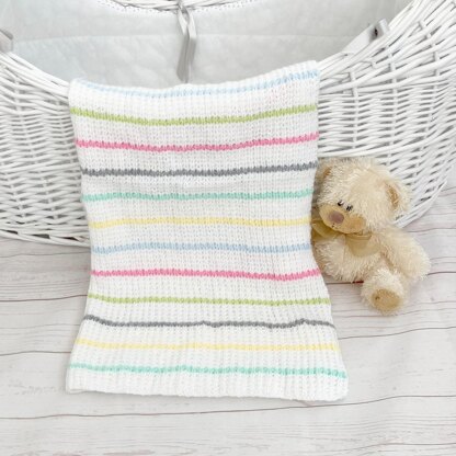 525- Rainbow Stripe Blanket Knitting Pattern -525