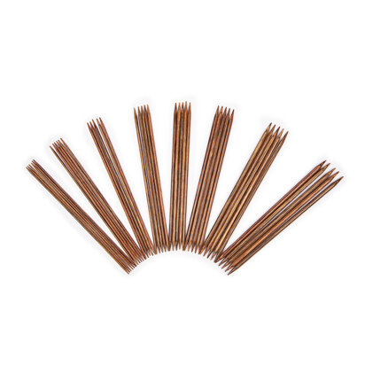 KnitPro Ginger Double Point Needle Set - 20cm (Set of 8 Sizes)