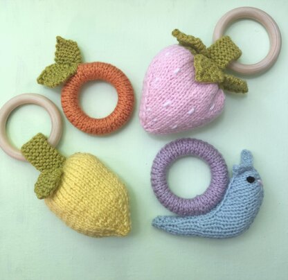 Knit Summer Baby Teething Toy Pattern Set