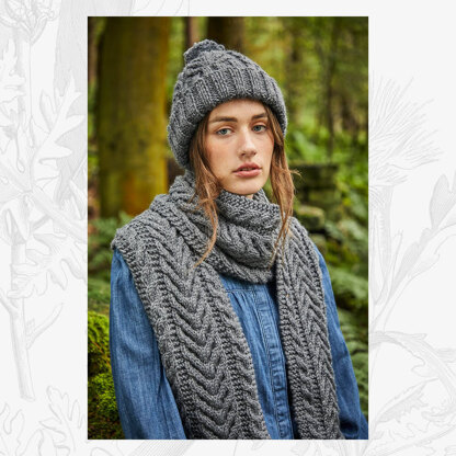 Anna Hat & Scarf -  Knitting Pattern For Women in Willow & Lark Strath by Willow & Lark