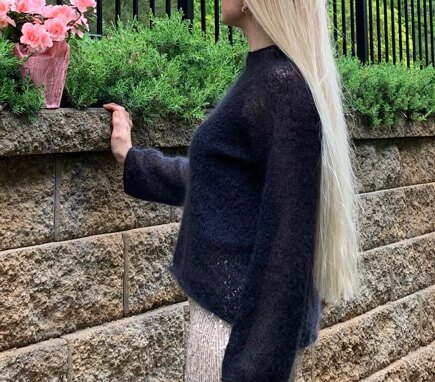 Women's mohair black knitted sweater #2