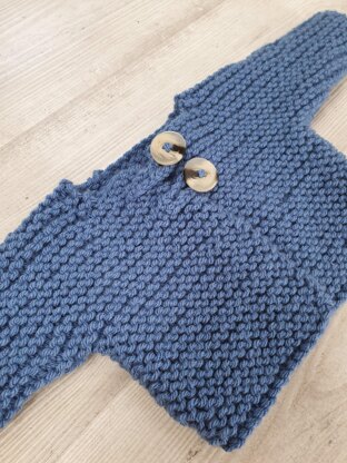 Baby chunky knitted cardigan 0-2 years for beginners