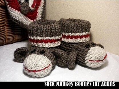 Sock Monkey Booties for Adults