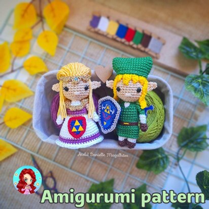 Princess Zelda and Link (The legend of Zelda) Amigurumi Pattern Bundle