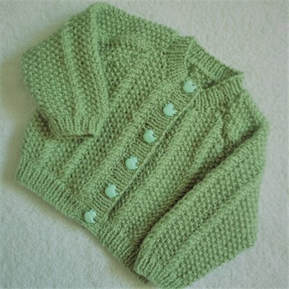 Seed stitch baby cardigan