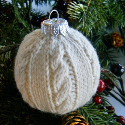 Cable Knit Holiday Ornaments