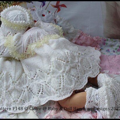 Lacy Leafy Lace Jacket & Pants for 16-22 inch doll (preemie-3m+ baby)