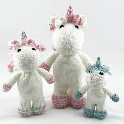 Unicorn family knitting pattern 19109