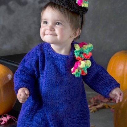 Baby Witch Dress & Hat in Red Heart Super Saver Economy Solids - LW4451