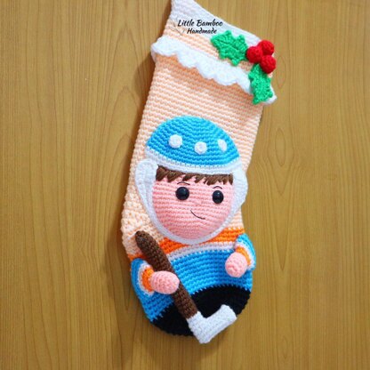 Hockey Player Christmas Stocking