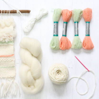 Hawthorn Handmade Weaving Supply Pack - Coral and Mint