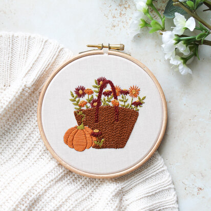 Autumn Basket - The Perfect Beginner Downloadable Embroidery Pattern